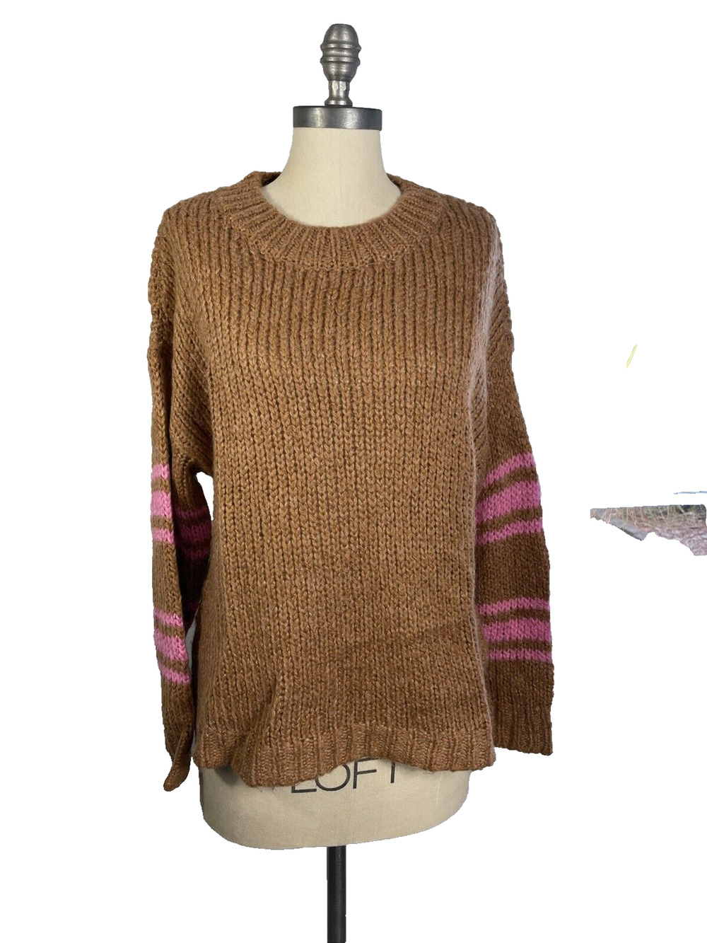 Aerie Women’s Fuzzy Oversized Chunky Knit Sweater XS/TP Acrylic Wool Lagenlook